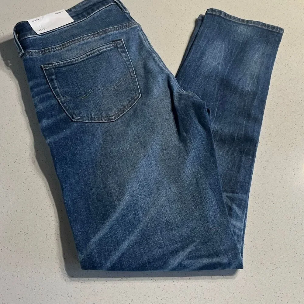 NWT American Eagle Airflex + Skinny Medium Bright Indigo 32/32